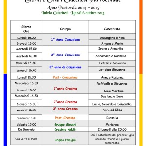 Locandina Catechesi 2014 - 2015